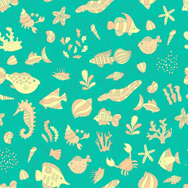 Pattern with underwater animals Vector Graphics