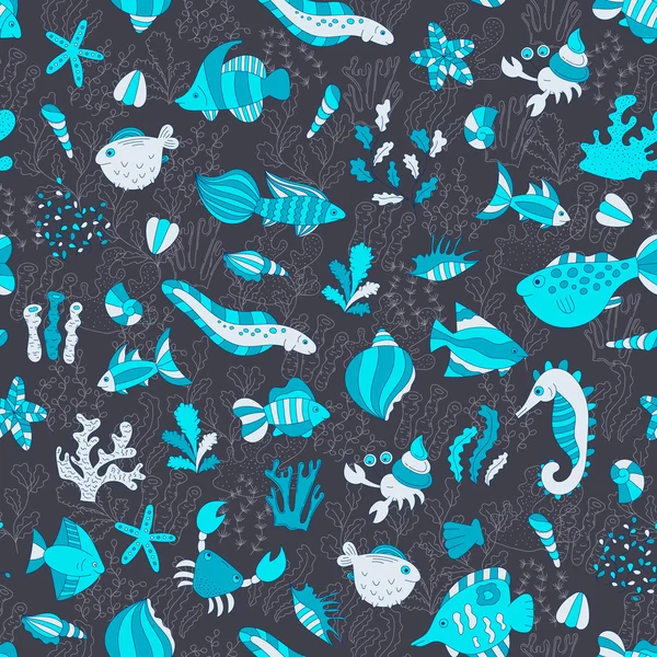 Wzór z podwodnych zwierząt Ilustracja Stockowa