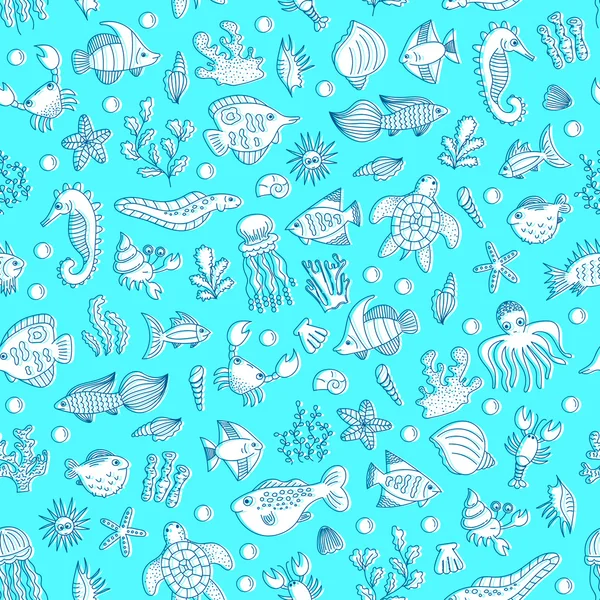 Wzór z podwodnych zwierząt Ilustracje Stockowe bez tantiem