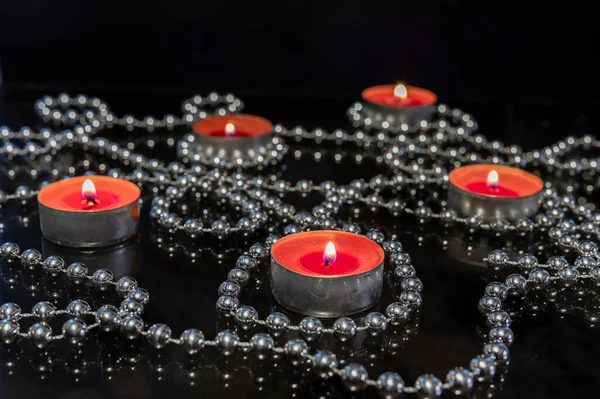 유리상 촛불과은 — 스톡 사진