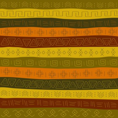 Etnik süslemeli bir arka plan. Vektör illüstrasyonu.