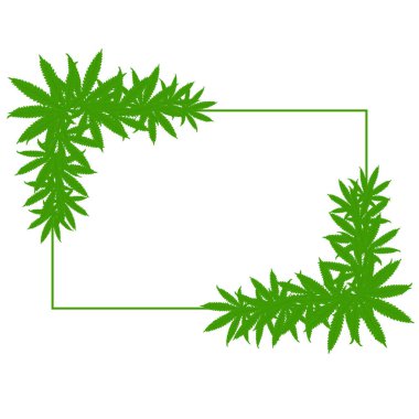 Kenevir yapraklı çiçek çerçevesi. Vektör illüstrasyonu.