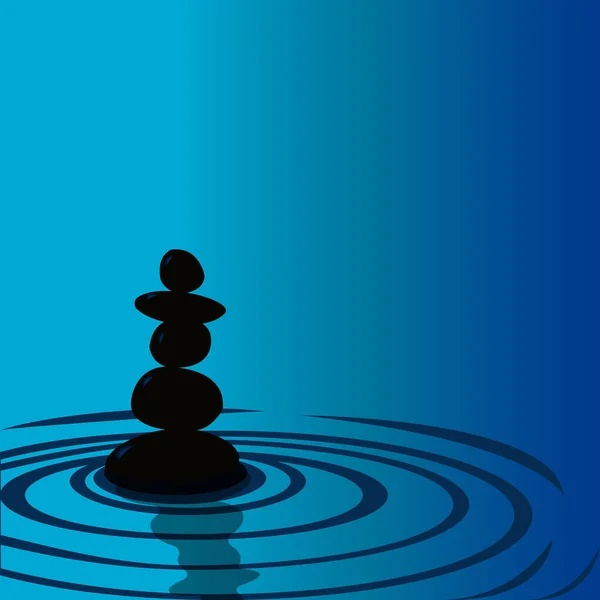 Su yüzeyindeki dengeleyici taşların vektör çizimi.