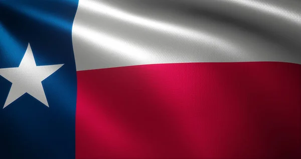 Texas Flag United States America Waving Folds Close View Рендеринг — стокове фото