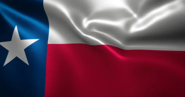 Texas Flag United States America Waving Folds Close View Рендеринг — стокове фото