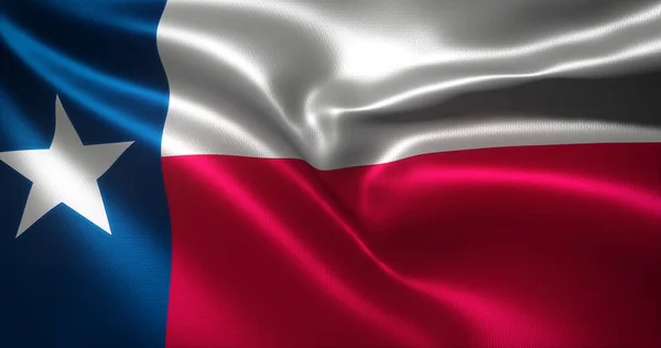 Texas Flag United States America Waving Folds Close View Рендеринг — стокове фото