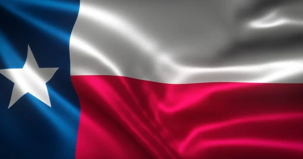 Texas Flag United States America Waving Folds Close View Рендеринг — стокове фото