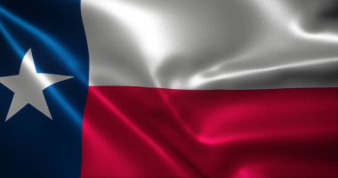 Texas Bayrağı, Amerika Birleşik Devletleri, kıvrımlar, yakın görüş, 3D görüntüleme