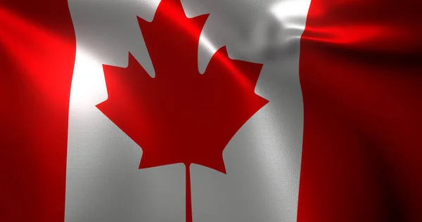 Canada Flag, Canadian flag with waving folds, close up view, 3D rendering