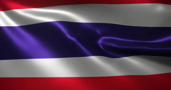 Thailand Flag Thai Flag Waving Folds Close View Rendering — Stock Photo, Image