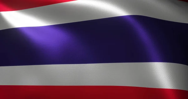 Thailand Vlag Thaise Vlag Met Golvende Plooien Van Dichtbij Bekijken — Stockfoto