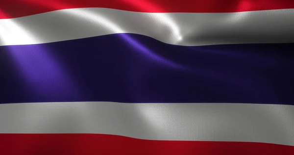 Thailand Flagge Thailändische Flagge Mit Wehenden Falten Nahaufnahme Rendering — Stockfoto