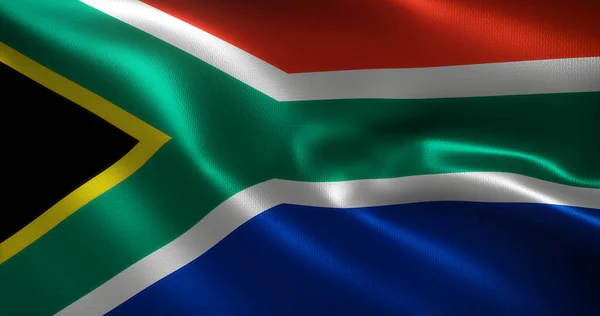 South Africa Flag South African Flag Waving Folds Close View — Stock Photo, Image