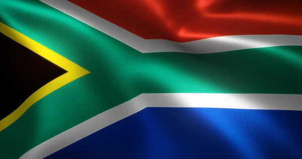 Zuid Afrika Vlag Zuid Afrikaanse Vlag Met Golvende Plooien Van — Stockfoto
