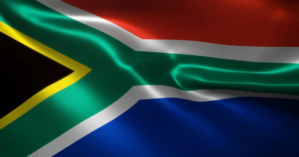 South Africa Flag South African Flag Waving Folds Close View — Stock Photo, Image