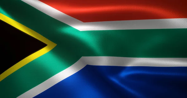 Zuid Afrika Vlag Zuid Afrikaanse Vlag Met Golvende Plooien Van — Stockfoto