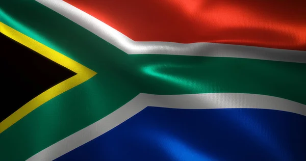 South Africa Flag South African Flag Waving Folds Close View — Stock Photo, Image