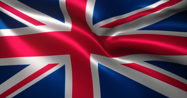 Прапор Сполученого Королівства Прапор Великої Британії Розмахуючи Складками Закритий Вигляд — стокове фото