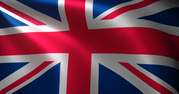 イギリスの旗 アメリカの旗の折り目を振って ビューを閉じる 3Dレンダリング — ストック写真