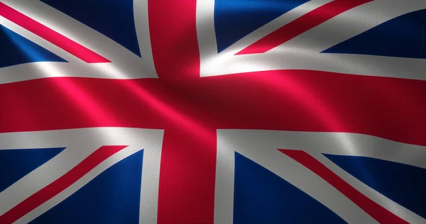 United Kingdom Flag America Flag Waving Folds Close View Rendering — Stock Photo, Image