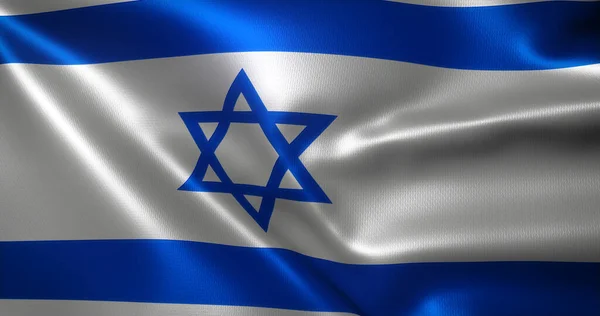 Israel Flag Waving Folds Close View Rendering — Stock fotografie