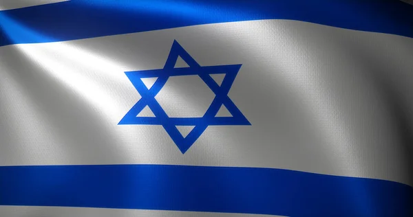 Israel Flag Waving Folds Close View Rendering — Stock Photo, Image