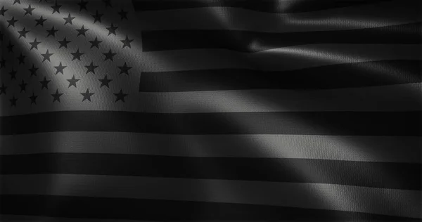 All Black Bandiera Americana All Black Bandiera Usa Con Pieghe — Foto Stock