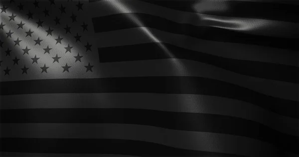 All Black American Flag All Black Usa Flag Waving Folds — Fotografia de Stock