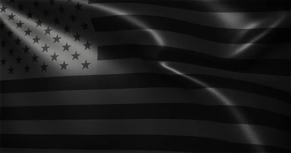 All Black Bandiera Americana All Black Bandiera Usa Con Pieghe — Foto Stock