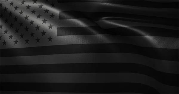 All Black American Flag All Black Usa Flag Waving Fods — Stok Foto