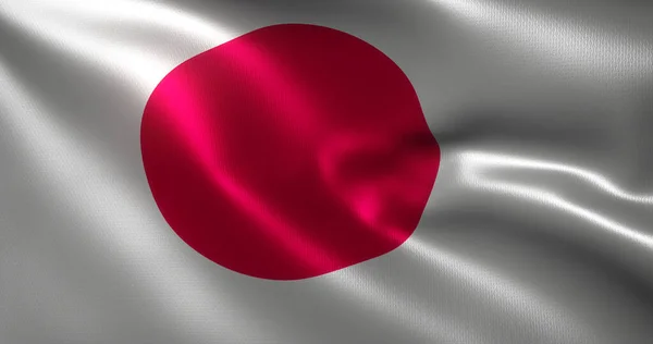 Japan Flag Japanese Flag Waving Folds Close View Rendering — Stock Photo, Image