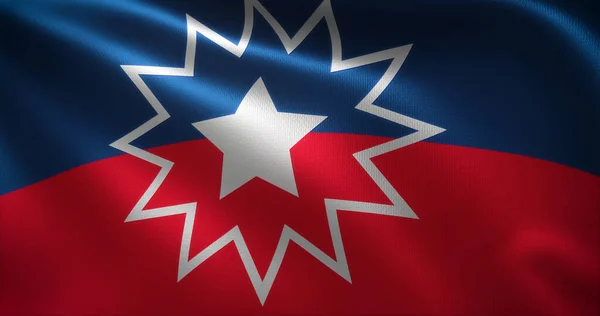 朱奈纳国旗 带有波浪折叠的非裔美国国旗 3D渲染 — 图库照片