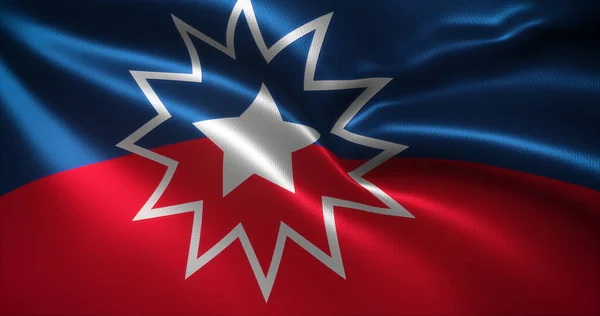 Haziran Bayrağı, dalgalı kıvrımlı Afro-Amerikan Bayrağı, yakın görüş, 3D görüntüleme