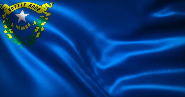 Nevada Bayrağı, Amerika Birleşik Devletleri, kıvrımlar, yakın görüş, 3D görüntüleme