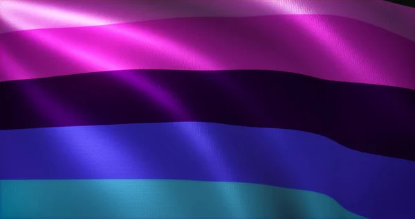 Omni Zászló Omnisexuális Büszkeség Zászló Hullámzó Redőkkel Közelkép Renderelés — Stock Fotó