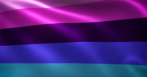 Omni Flag Omnisexual Pride Flag Waving Folds Close View Rendering — ストック写真