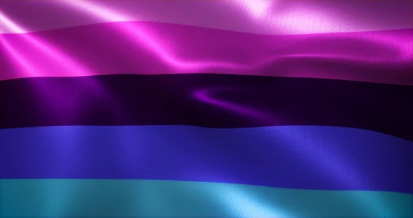 Bandeira Omni Bandeira Orgulho Omnisexual Com Dobras Ondulantes Vista Perto — Fotografia de Stock
