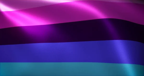 Omni Flag Omnisexual Pride Flag Med Viftande Veck Närbild Rendering — Stockfoto