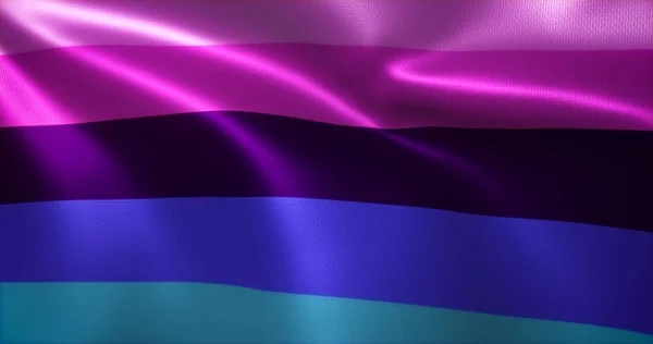 Omni Flag Omnisexual Pride Flag Waving Folds Close View Rendering — Stock Photo, Image
