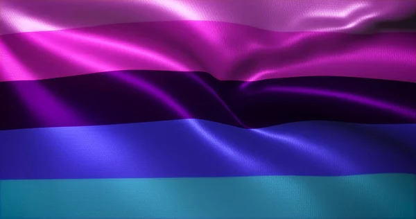 Omni Flag Omnisexual Pride Flag Waving Folds Close View Rendering — Stock Photo, Image