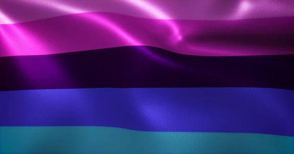 Omni Flag Omnisexual Pride Flag Waving Folds Close View Rendering — Stock Photo, Image