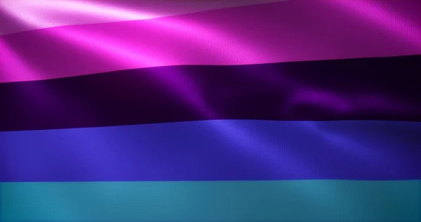 Omni Flag Omnisexual Pride Flag Waving Folds Close View Rendering — Stock Photo, Image