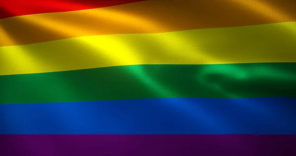 Lqbt Flag Lqbtq Pride Flag Waving Folds Close View Rendering — Stock Photo, Image