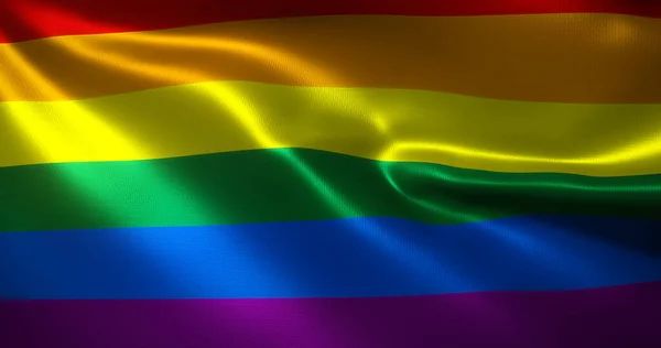 Lqbt Flag Lqbtq Pride Flag Waving Folds Close View Rendering — Stock Photo, Image