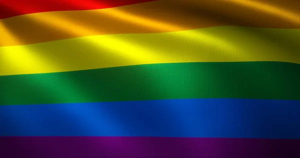 Lqbt Flag Lqbtq Pride Flag Mit Wehenden Falten Nahaufnahme Rendering — Stockfoto