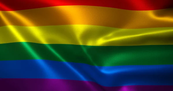 Lqbt Flag Lqbtq Pride Flag Washing Folds Close View 렌더링 — 스톡 사진