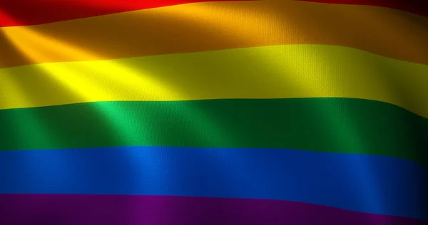 Lqbt Flag Lqbtq Pride Flag Waving Folds Close View Rendering — стокове фото