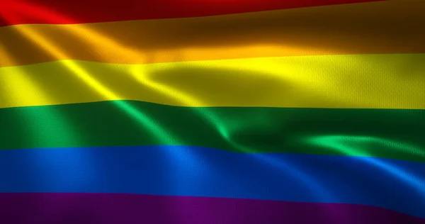 Lqbt Flag Lqbtq Pride Flag Mit Wehenden Falten Nahaufnahme Rendering — Stockfoto