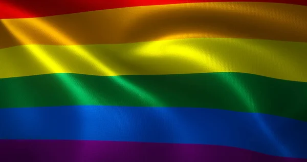 Lqbt Zászló Lqbtq Pride Zászló Hullámzó Redőkkel Közelkép Renderelés — Stock Fotó