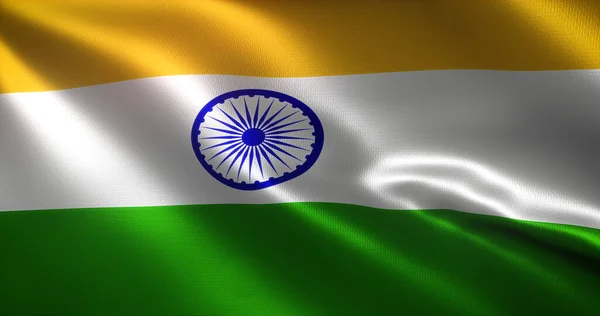 El sallayan kıvrımlı Hindistan Bayrağı, yakın görüş, 3D görüntüleme